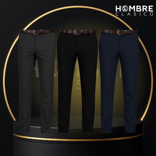 Kit 3 Pantalones en Seda Color Hielo y Elastano