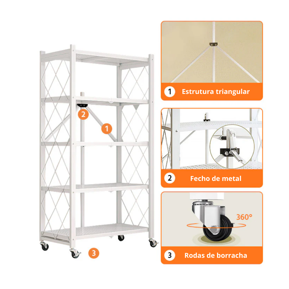 MaxOrganize™ Estantería Multifuncional Plegable