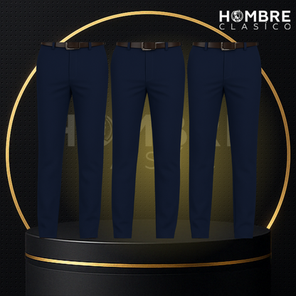 Kit 3 Pantalones en Seda Color Hielo y Elastano