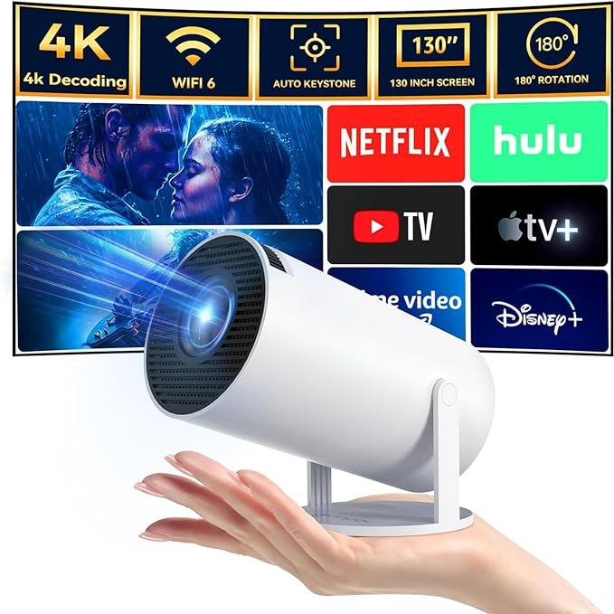 Mini Proyector 4K Ultra HD + Barra de Sonido Bluetooth