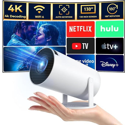 Mini Proyector 4K Ultra HD + Barra de Sonido Bluetooth