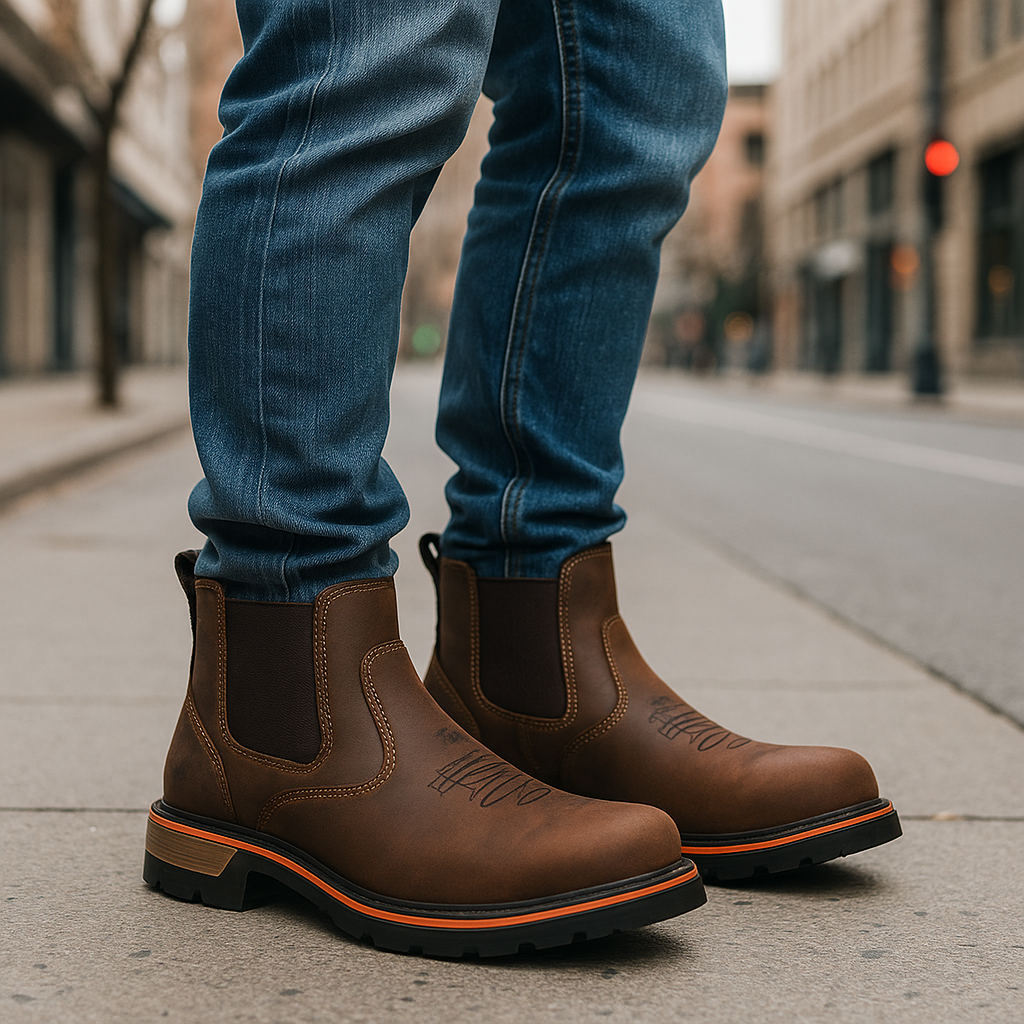 Kit Bota El Patrón en Cuero Legítimo + 3 Regalos [Sombrero de Cuero + Cinturón + Billetera]